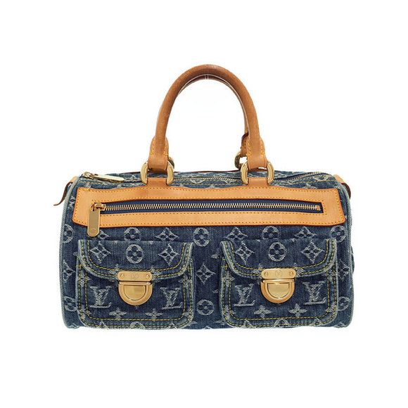 Louis Vuitton Denim Monogram Handbag Speedy Neo - Picture 1 of 8